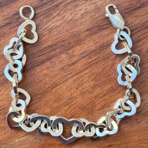 Heart Link Bracelet Sterling Silver Vintage